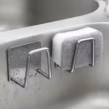 No-Drill Stainless Steel Sink Sponge Holder – Rustproof & Space-Saving