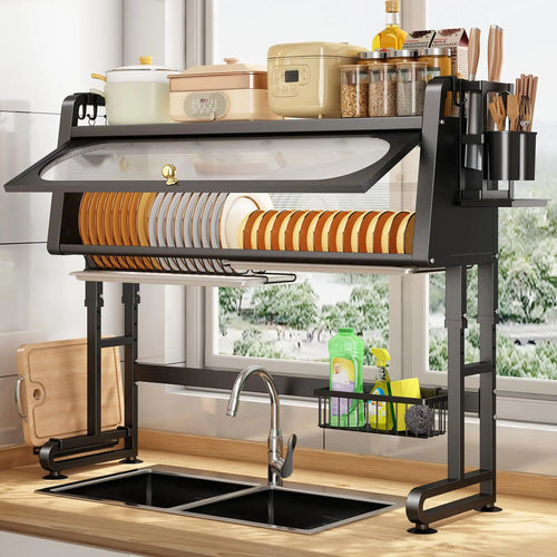 Over-the-Sink Kitchen Dish Rack – Multifunctional & Space-Saving Organizer