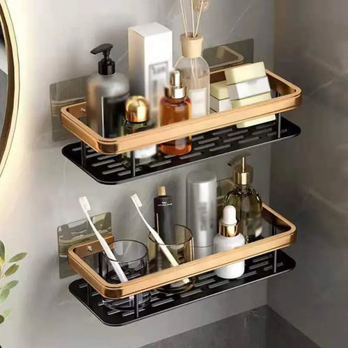 Elegant Wall-Mounted Shower Shelf – Drill-Free Bathroom Organizer