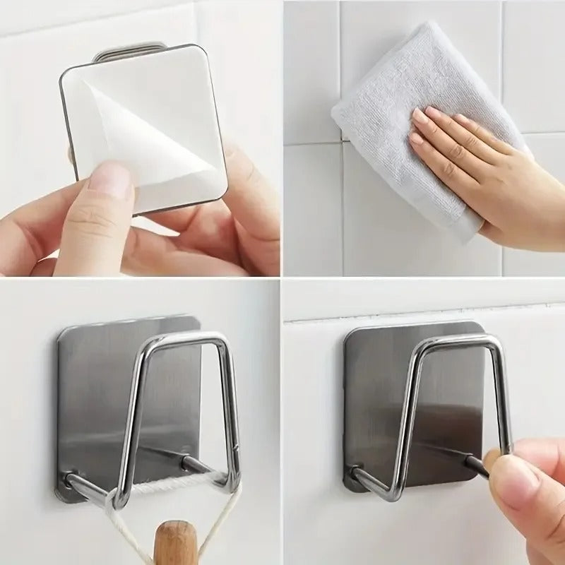 No-Drill Stainless Steel Sink Sponge Holder – Rustproof & Space-Saving
