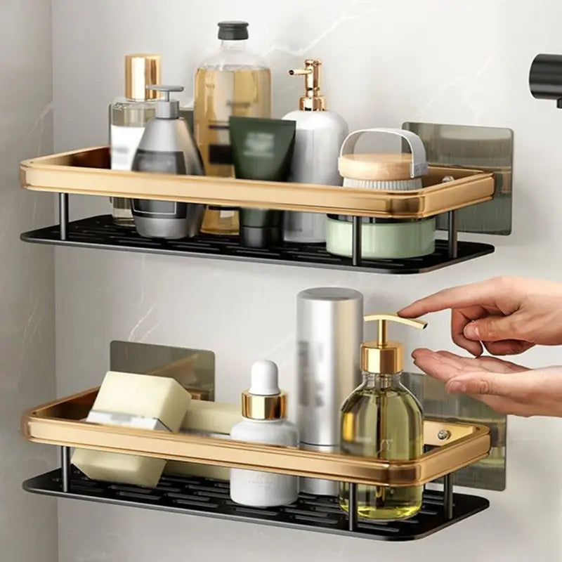 Elegant Wall-Mounted Shower Shelf – Drill-Free Bathroom Organizer