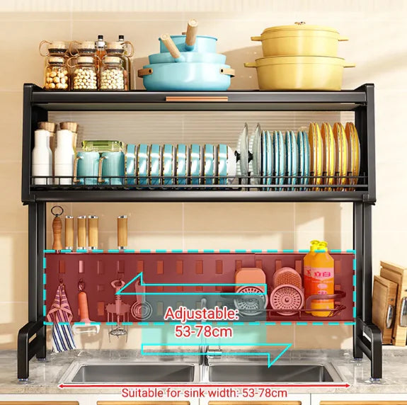 Over-the-Sink Kitchen Dish Rack – Multifunctional & Space-Saving Organizer