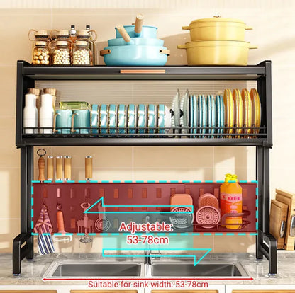 Over-the-Sink Kitchen Dish Rack – Multifunctional & Space-Saving Organizer