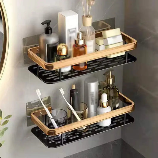 Elegant Wall-Mounted Shower Shelf – Drill-Free Bathroom Organizer