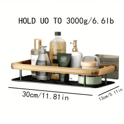 Elegant Wall-Mounted Shower Shelf – Drill-Free Bathroom Organizer