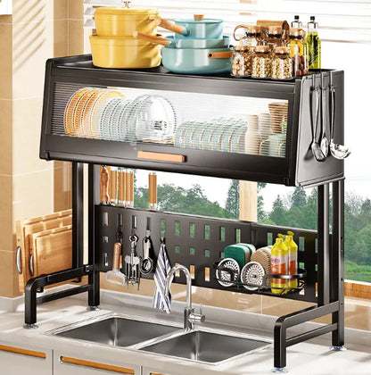 Over-the-Sink Kitchen Dish Rack – Multifunctional & Space-Saving Organizer