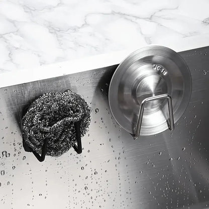 No-Drill Stainless Steel Sink Sponge Holder – Rustproof & Space-Saving