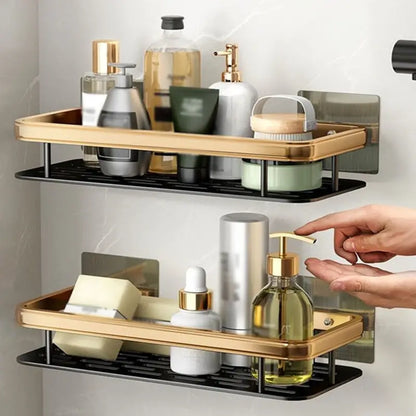 Elegant Wall-Mounted Shower Shelf – Drill-Free Bathroom Organizer
