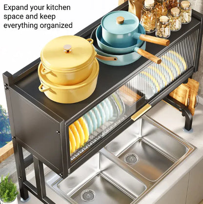 Over-the-Sink Kitchen Dish Rack – Multifunctional & Space-Saving Organizer